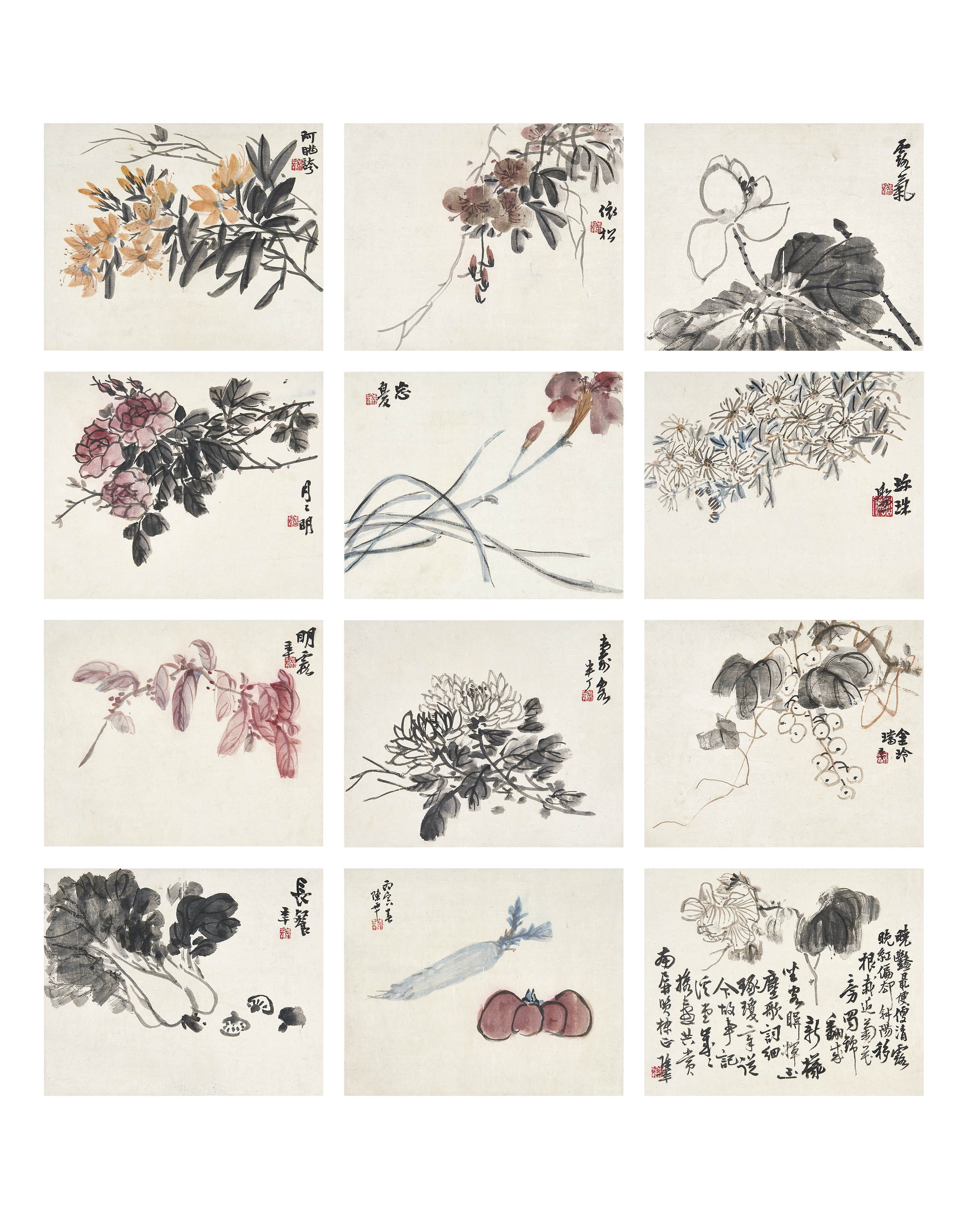 陈半丁  花卉蔬果册