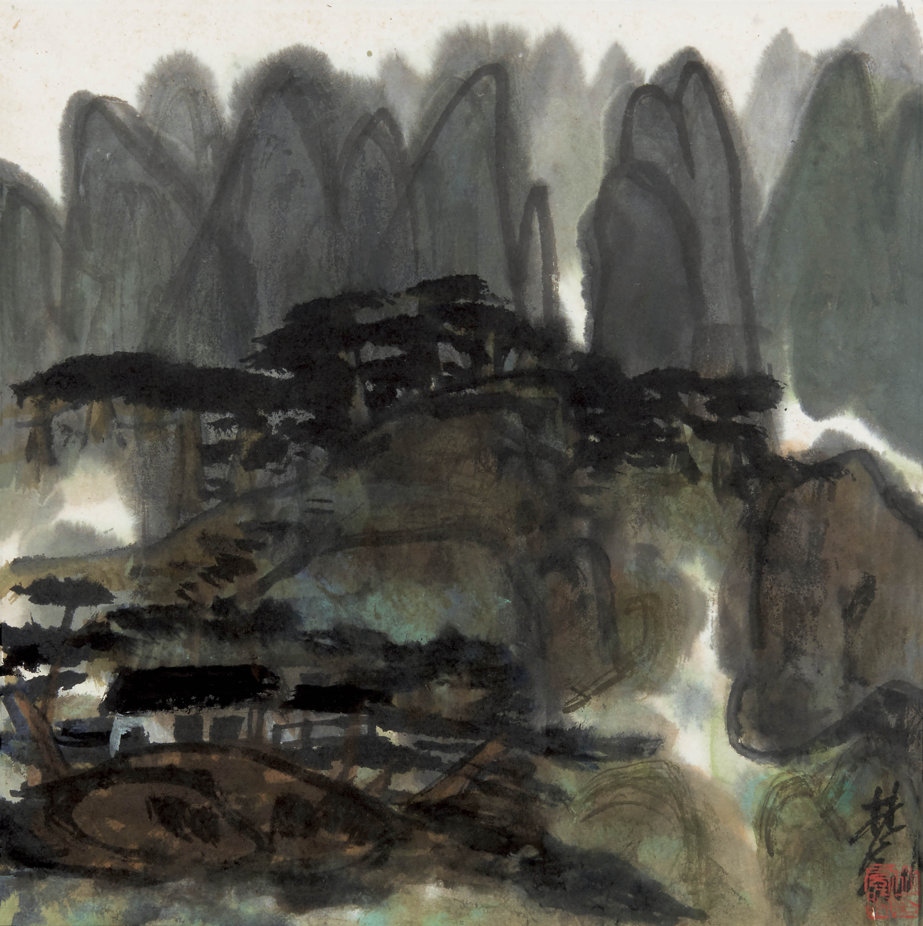 林风眠  山水