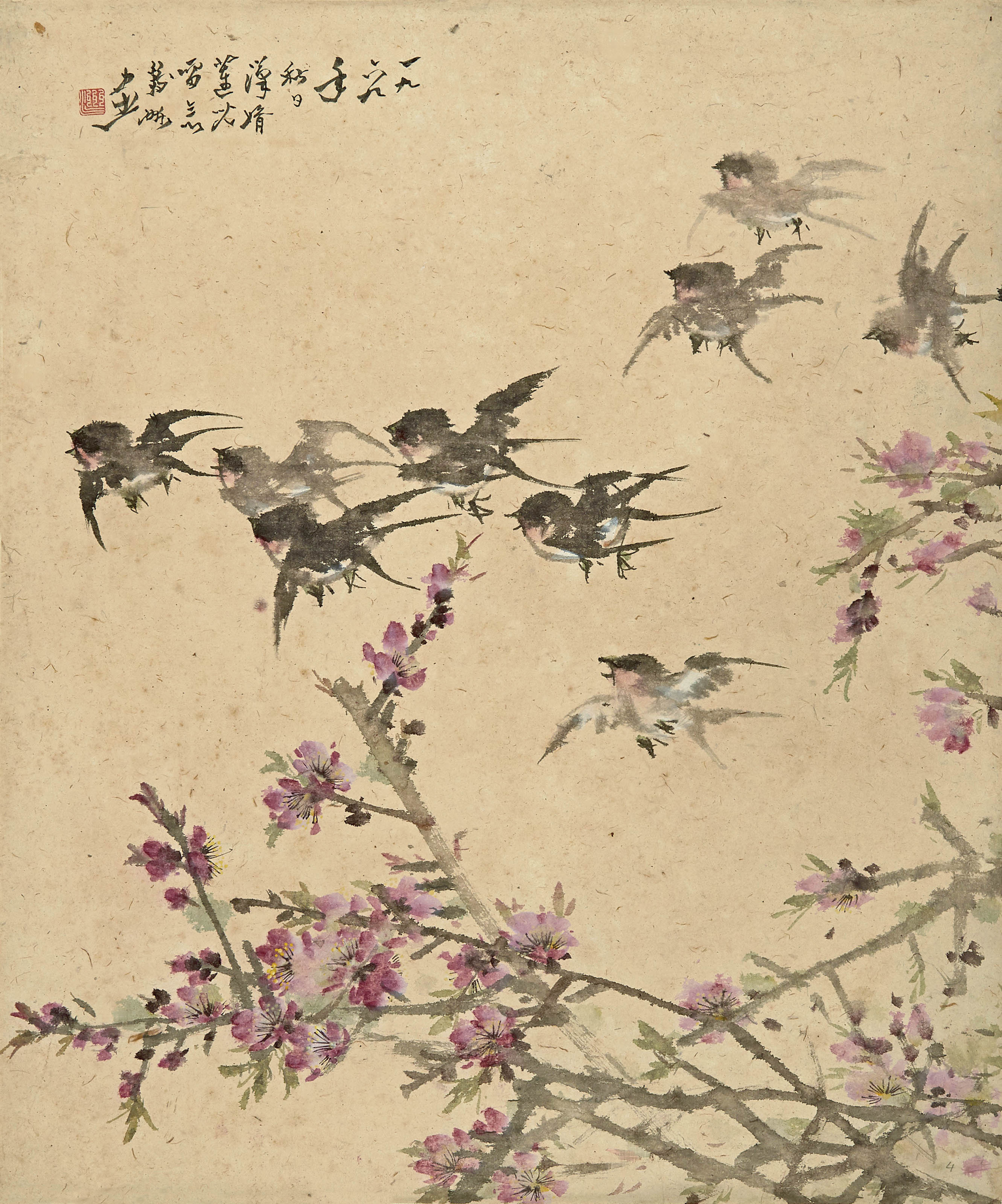蔡鹤洲  桃花飞燕