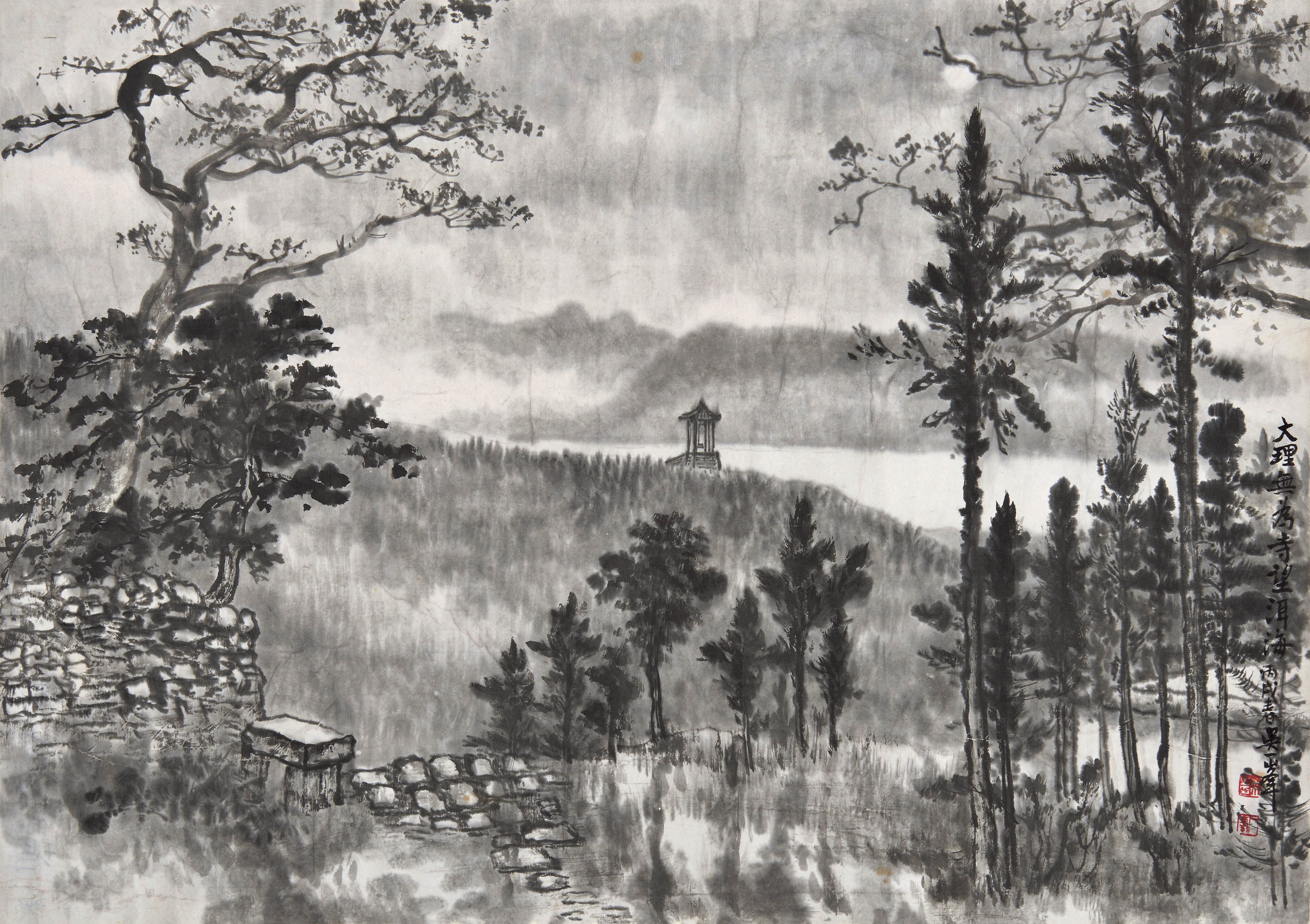 吴一峰  大理无为寺望洱海