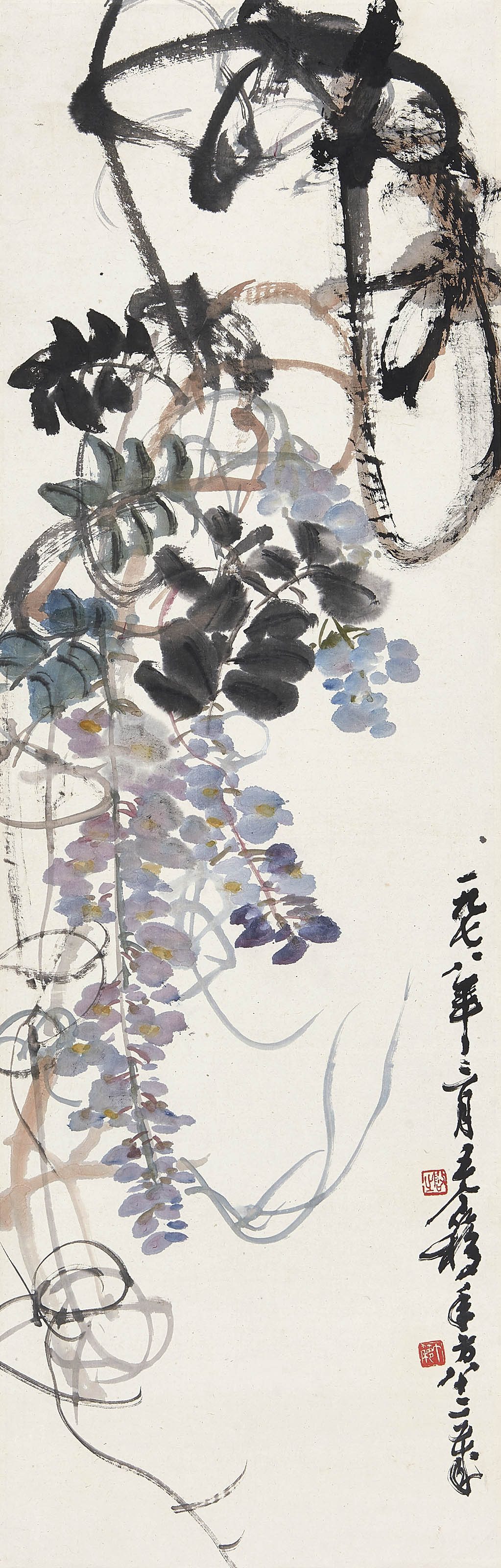 王个簃  紫藤