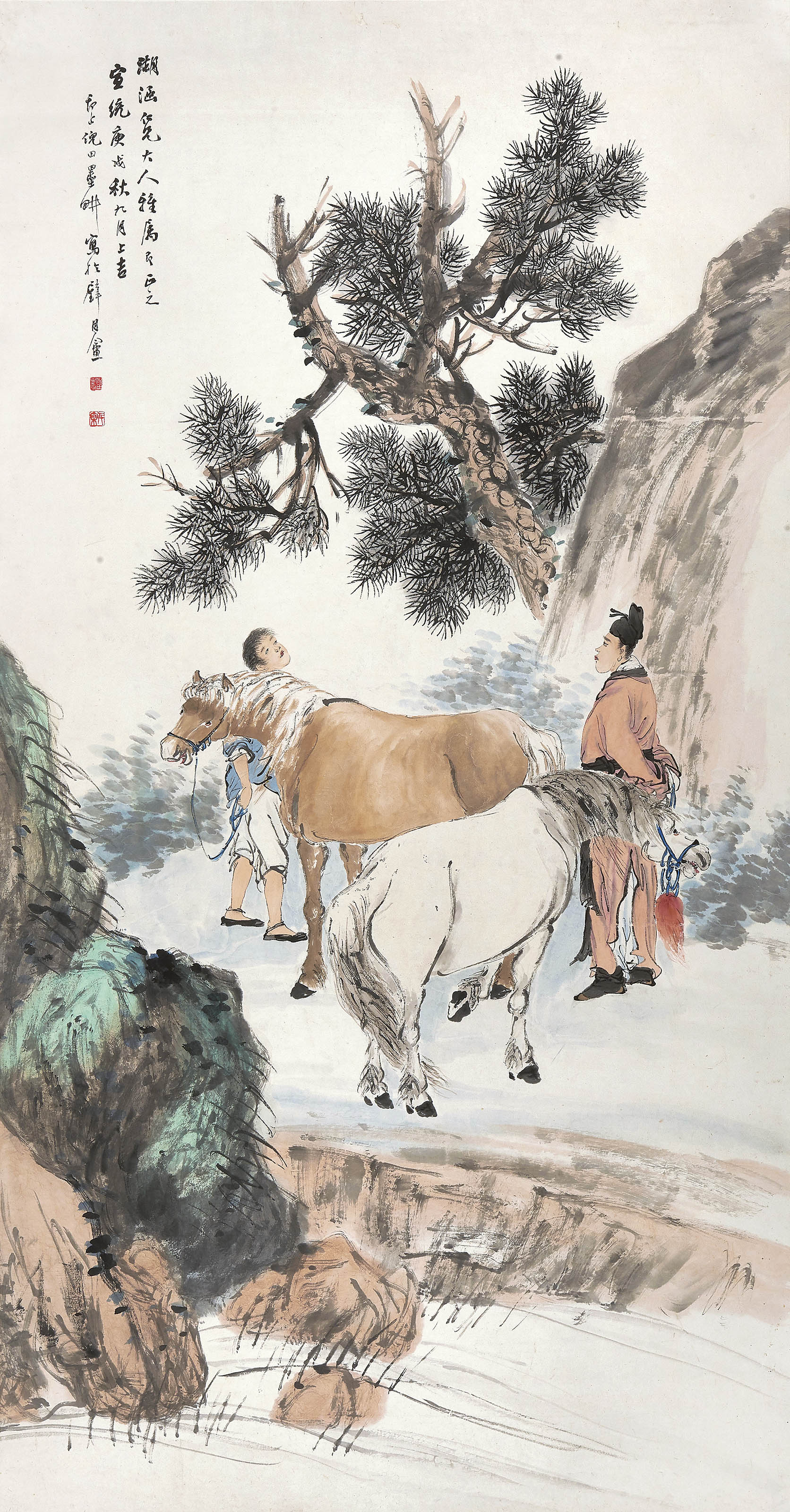 倪田  松荫双骏